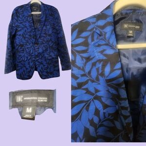 INC International Concepts Men's Blue Leaf Pattern Blazer